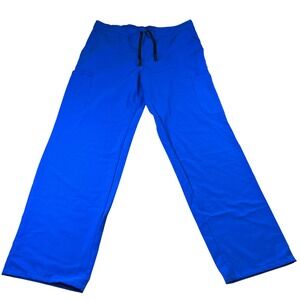Medline Ave Women Royal Blue Scrub Pants Cargo Drawstring Medium Petite
